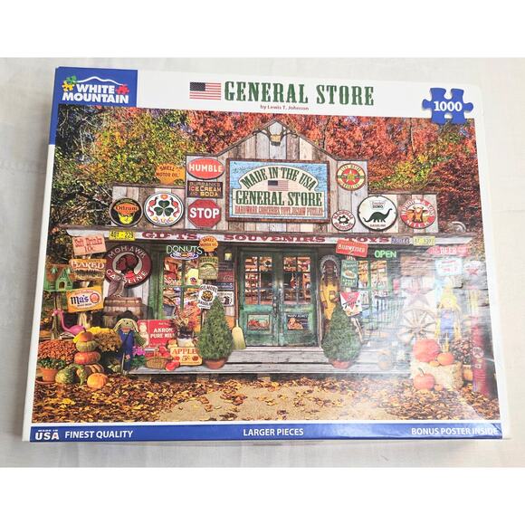 Complete White Mountain 1,000 Piece Puzzle "General Store" 24"x30" Ages 12+ - Picture 1 of 2